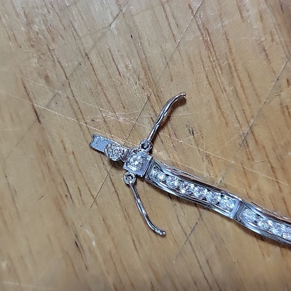 Simple Silver & Rhinestone Mod Bracelet - Picture 6 of 7